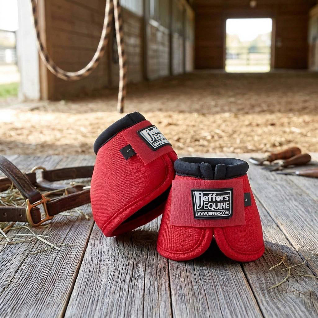 Jeffers No-Turn Bell Boots for Horses, Solid Colors, 2 ct