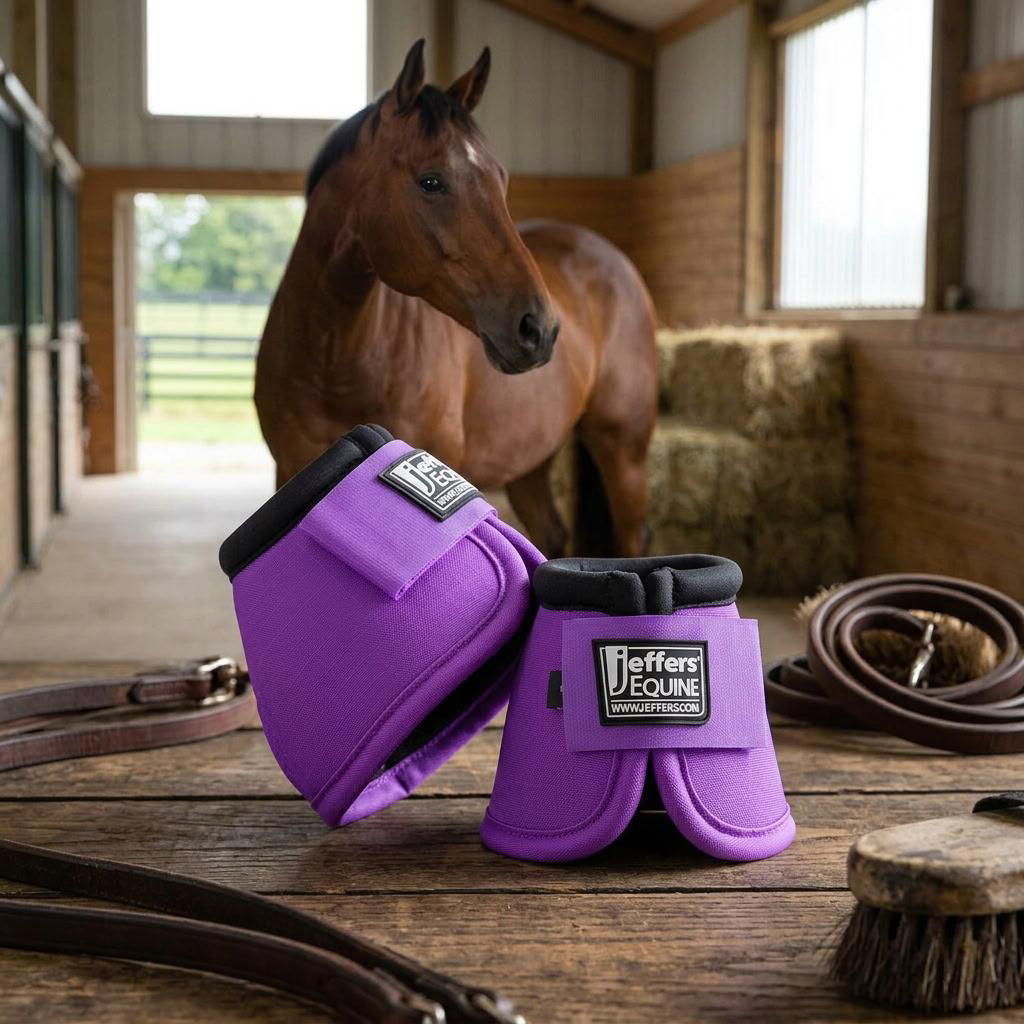 Jeffers No-Turn Bell Boots for Horses, Solid Colors, 2 ct