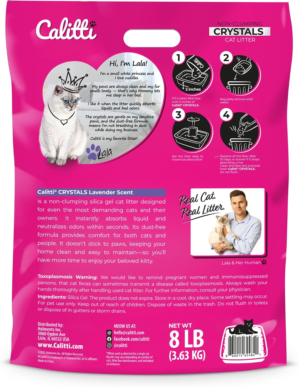 Calitti Non-Clumping Cat Litter Crystals with Silica Gel, 8 lbs