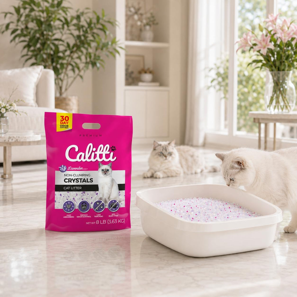 Calitti Non-Clumping Cat Litter Crystals with Silica Gel, 8 lbs