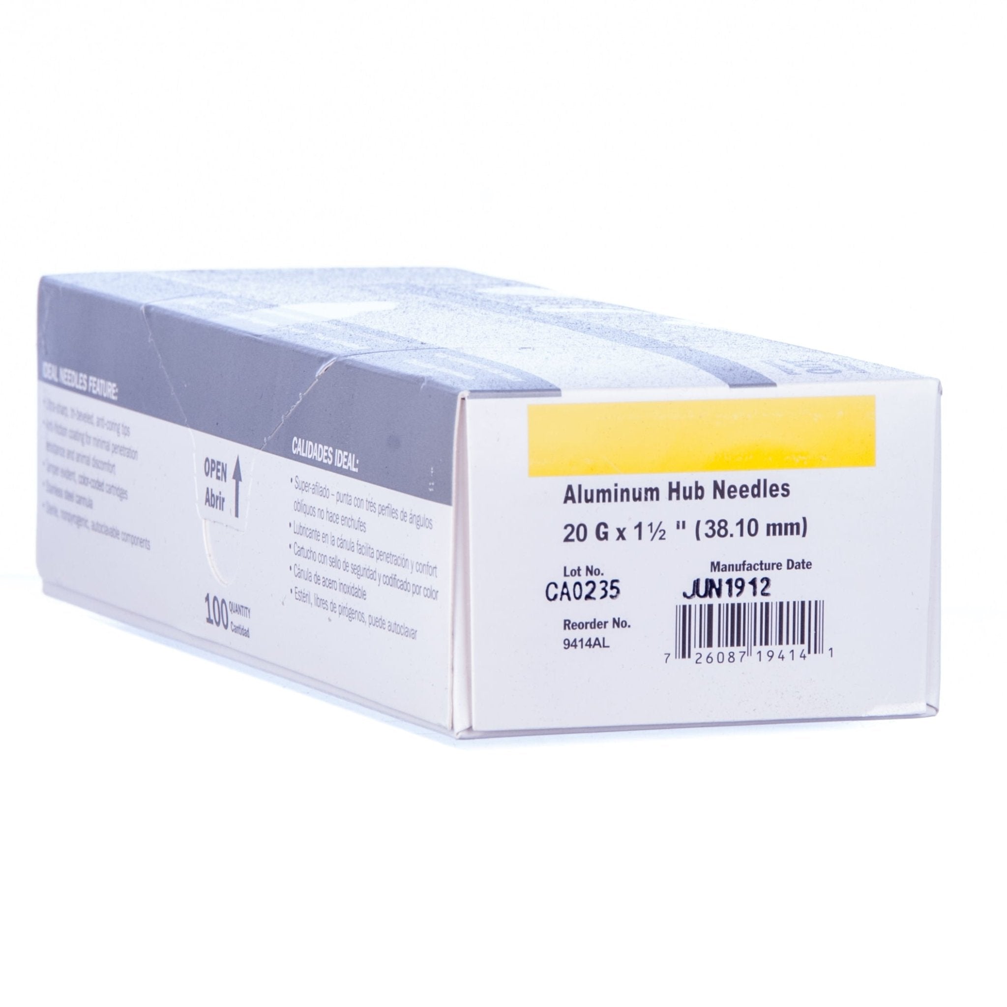 Jeffers Aluminum Hub Needles, Box of 100