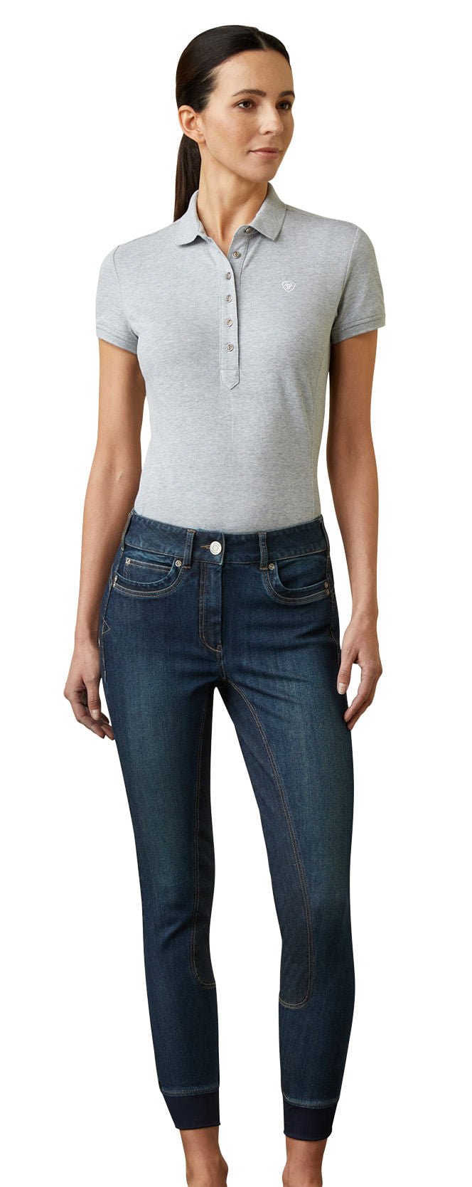 Ariat Halo Denim Full Seat Breech, Birch Marine