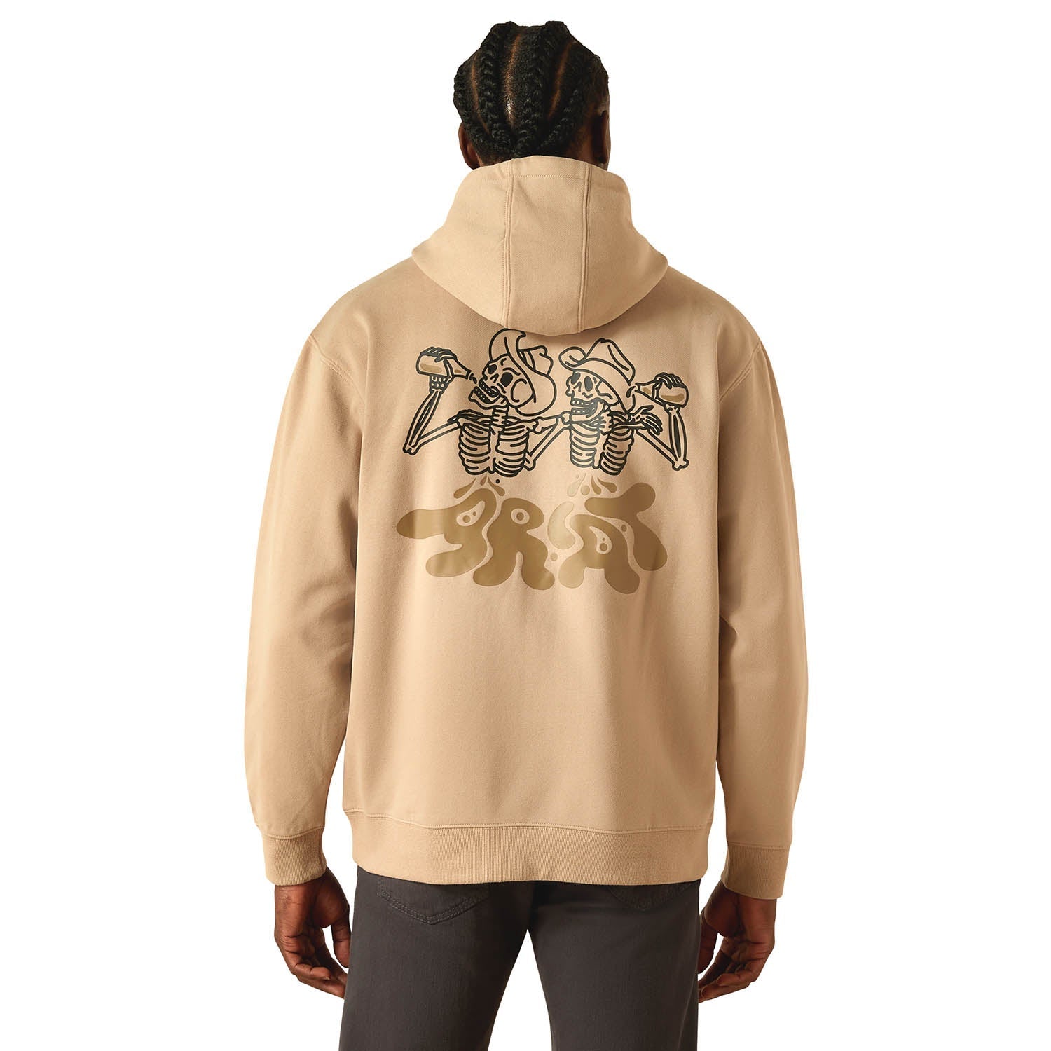 Ariat Mens Drinking Buddies Graphic Hoodie – Relaxed Fit Brushed Fleece Pullover