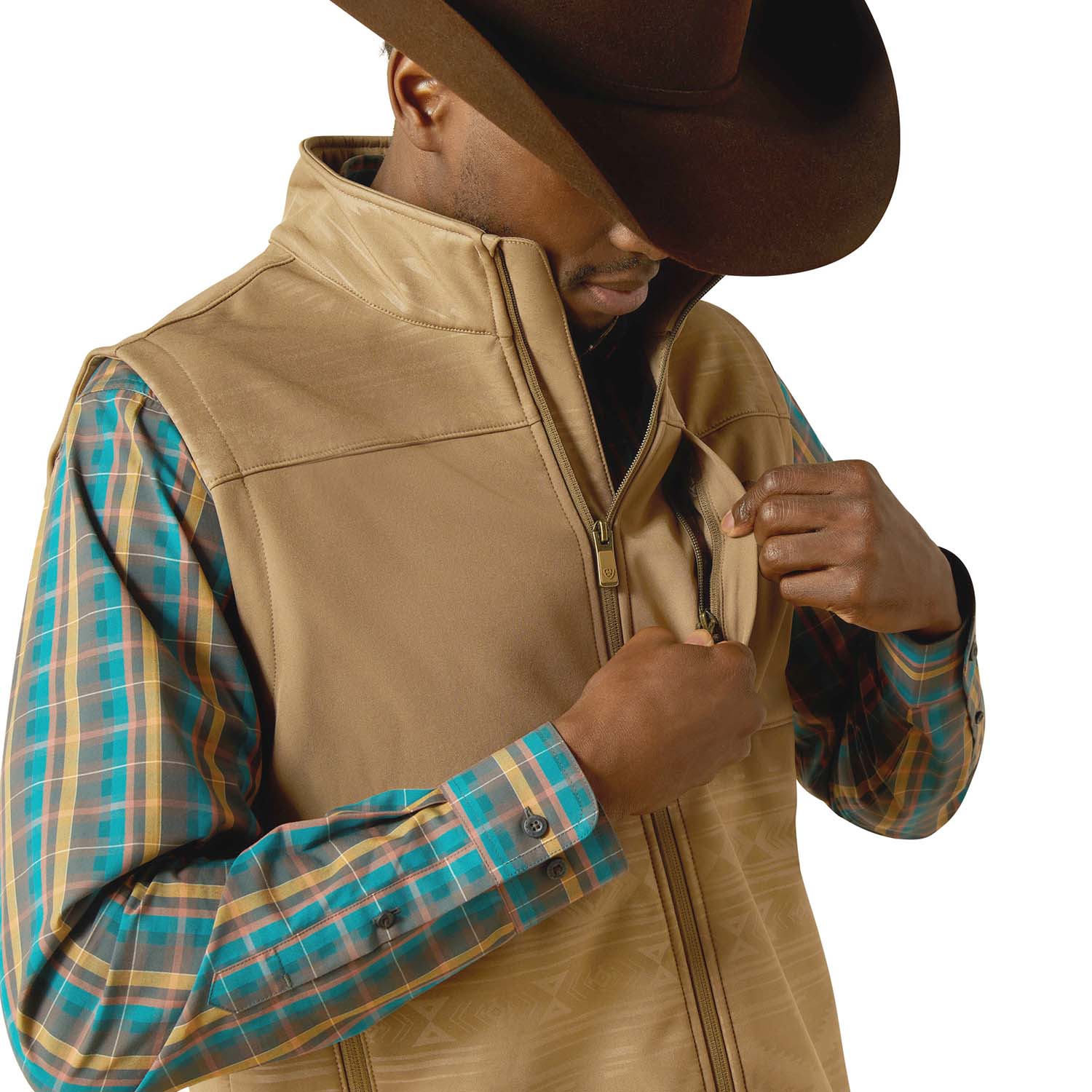 Ariat Mens "Vernon" Softshell Vest – Wind-Resistant Stretch Outdoor Vest