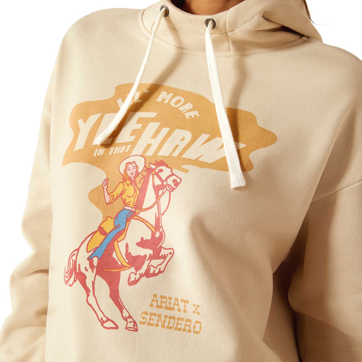 Ariat Women's Essential Sendero "Yeehaw" Oversized Graphic Hoodie – Casual Texas-Inspired Pullover