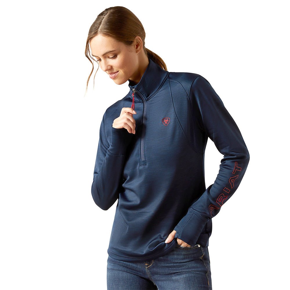 Ariat Womens Team EQ 1/4 Zip Pullover – Lightweight Fleece Riding Pullover