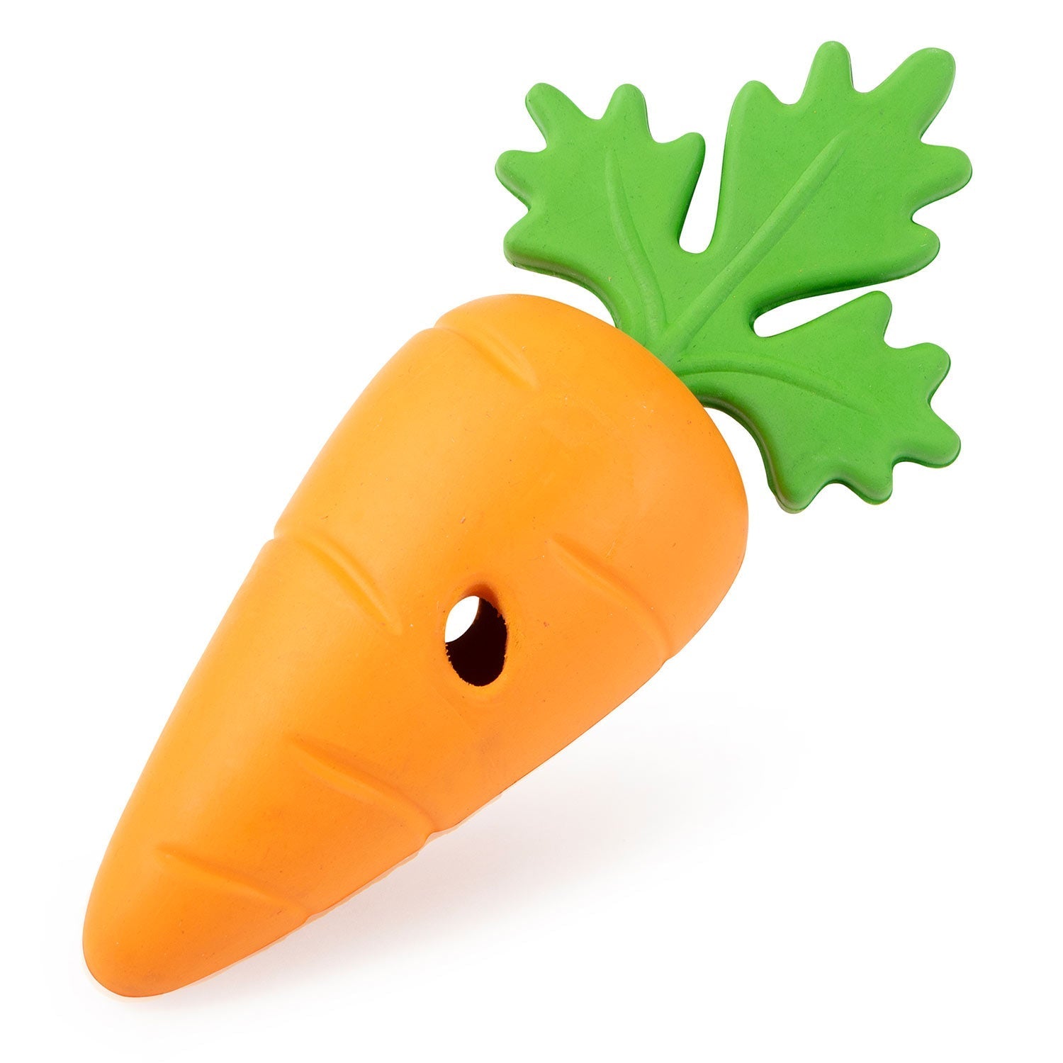 Jeffers Baby Carrot Natural Rubber Treat Dispensing Dog Dental Chew Toy