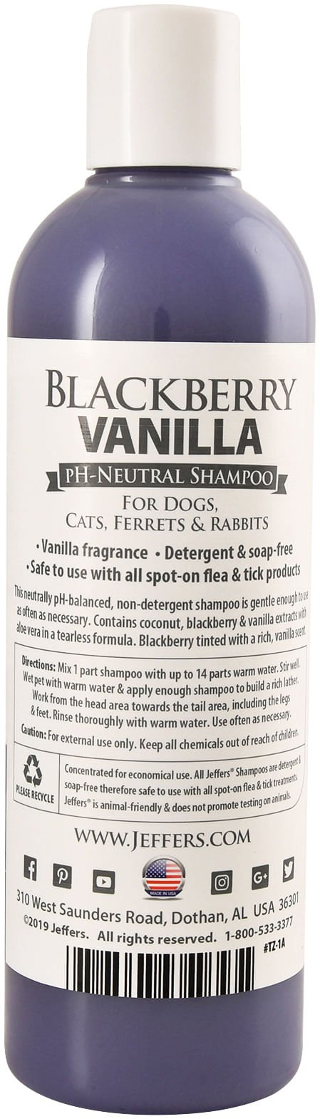 Jeffers Pet Blackberry Vanilla pH-Neutral Pet Shampoo