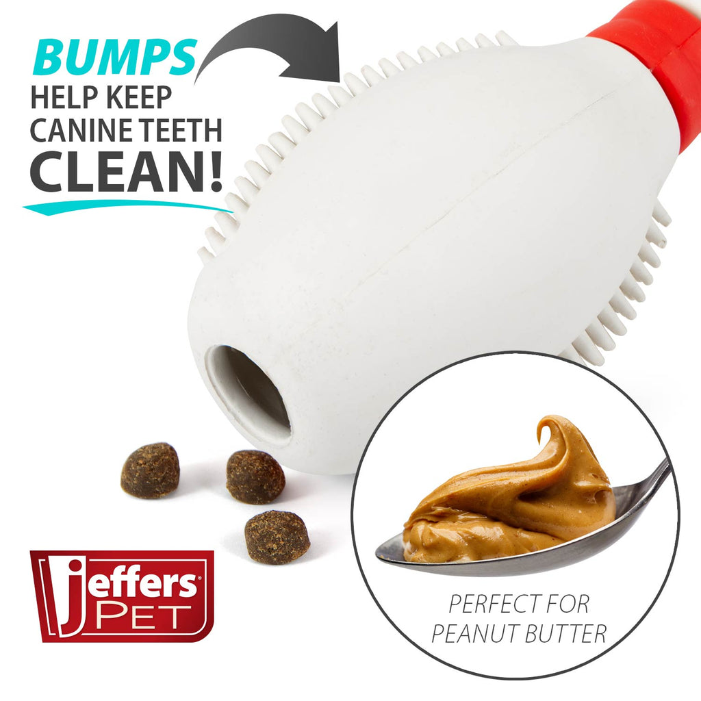 Jeffers Bowling Pin Natural Rubber Treat Dispensing Dental Chew Toy for Dogs