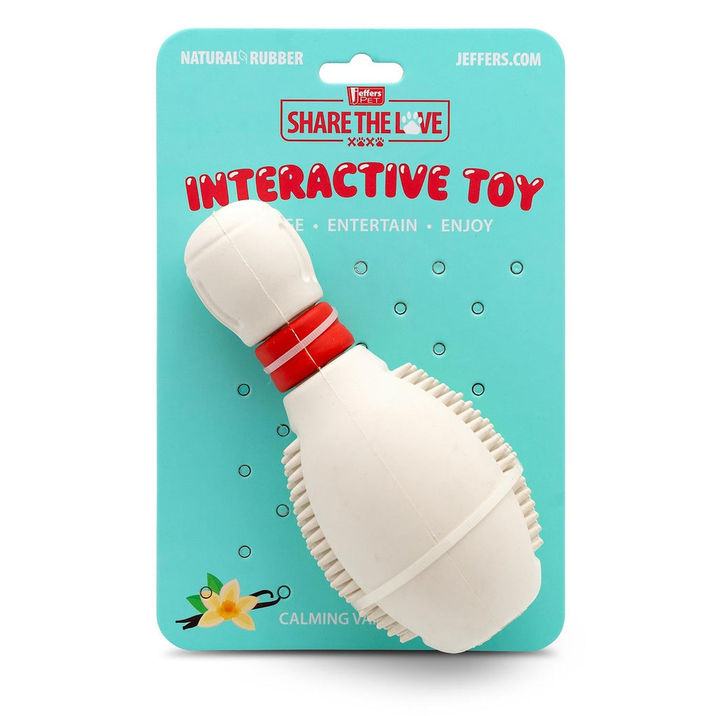 Jeffers Bowling Pin Natural Rubber Treat Dispensing Dental Chew Toy for Dogs