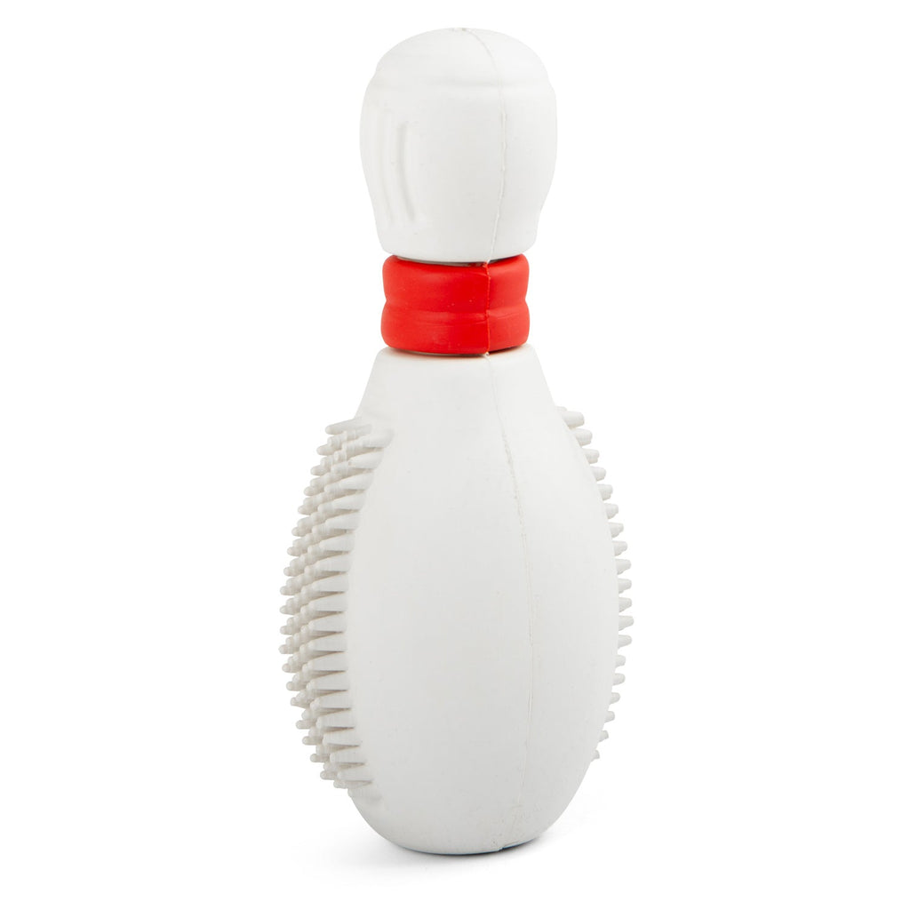 Jeffers Bowling Pin Natural Rubber Treat Dispensing Dental Chew Toy for Dogs