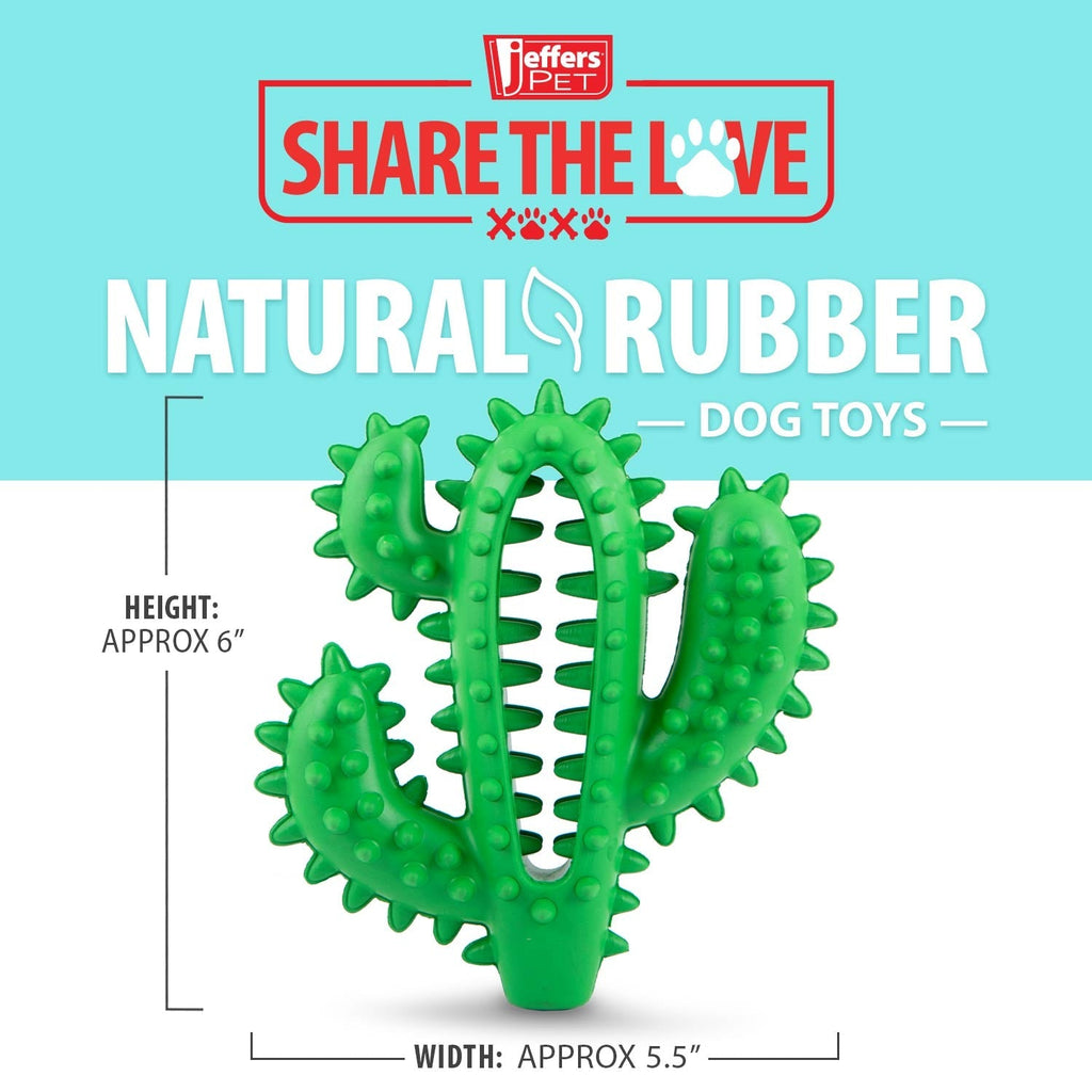 Jeffers Cactus Natural Rubber Dental Chew Toy for Dogs for Healthy Chewing Habits