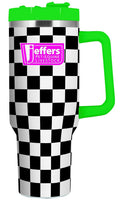 Jeffers Expression Stainless Steel Lidded Tumbler with Handle, 40 oz (Straw Included)