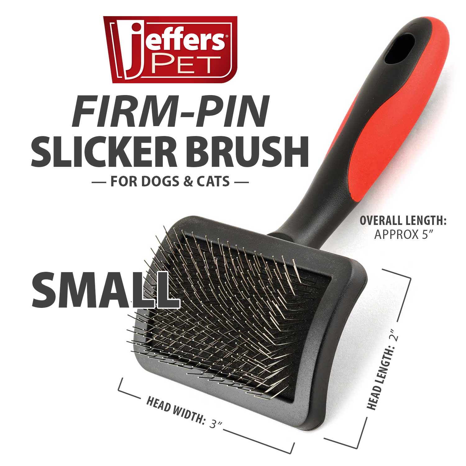 Jeffers Firm Pin Universal Slicker Pet Grooming Brush