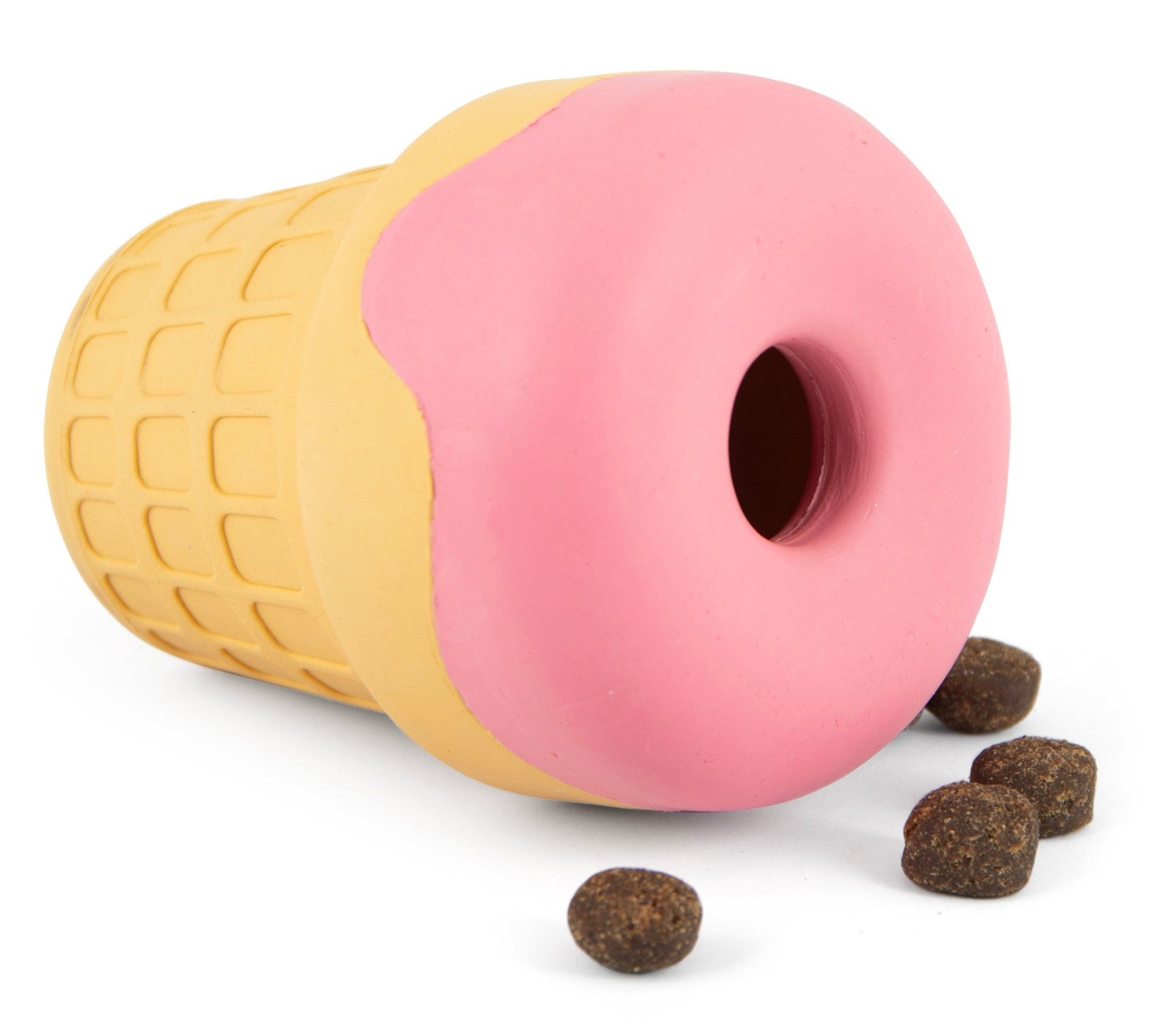 Jeffers Ice Cream Cone Natural Rubber Stuffable Treat Dispensing Dental Dog Chew Toy