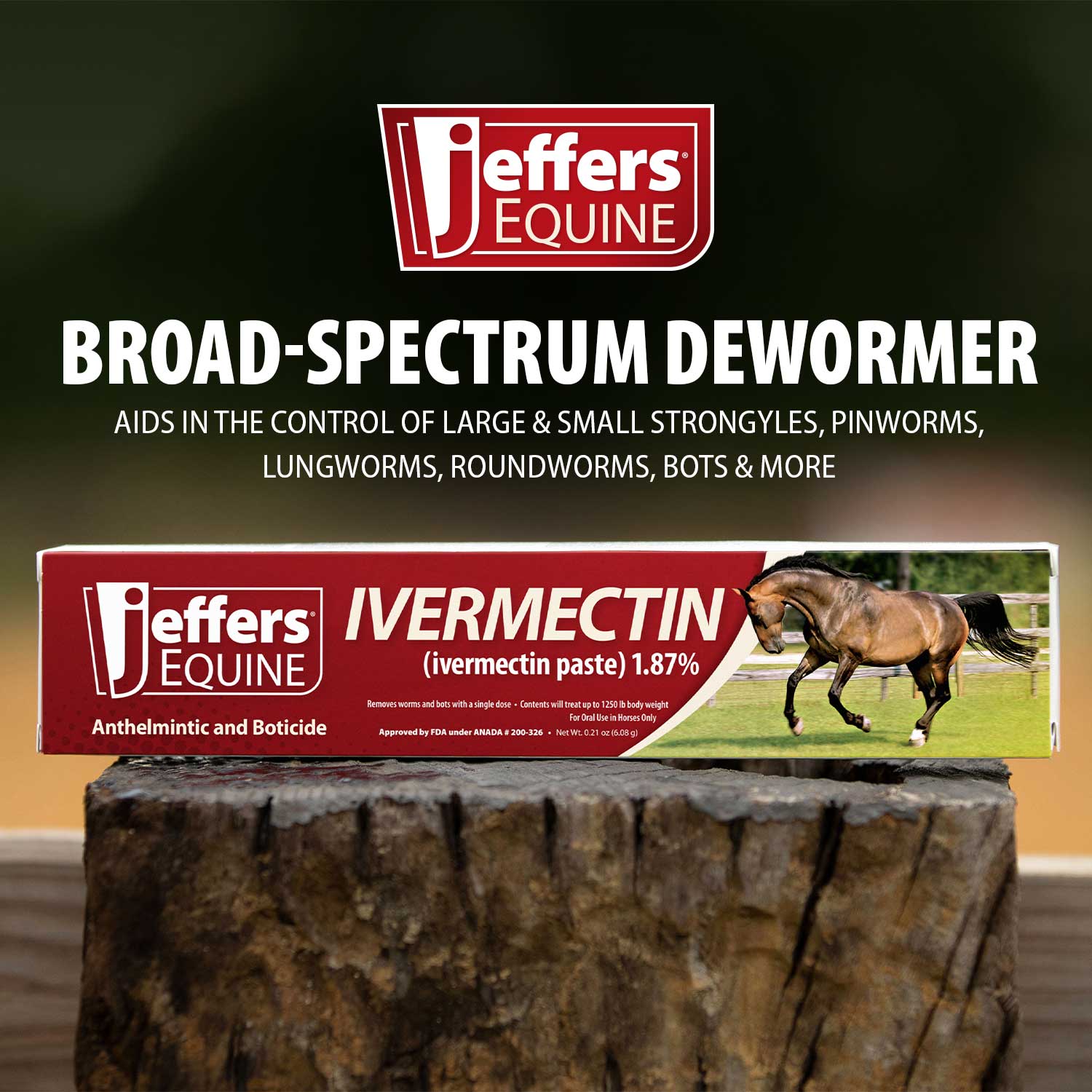 Jeffers Ivermectin Horse Dewormer Gel, Apple Flavored