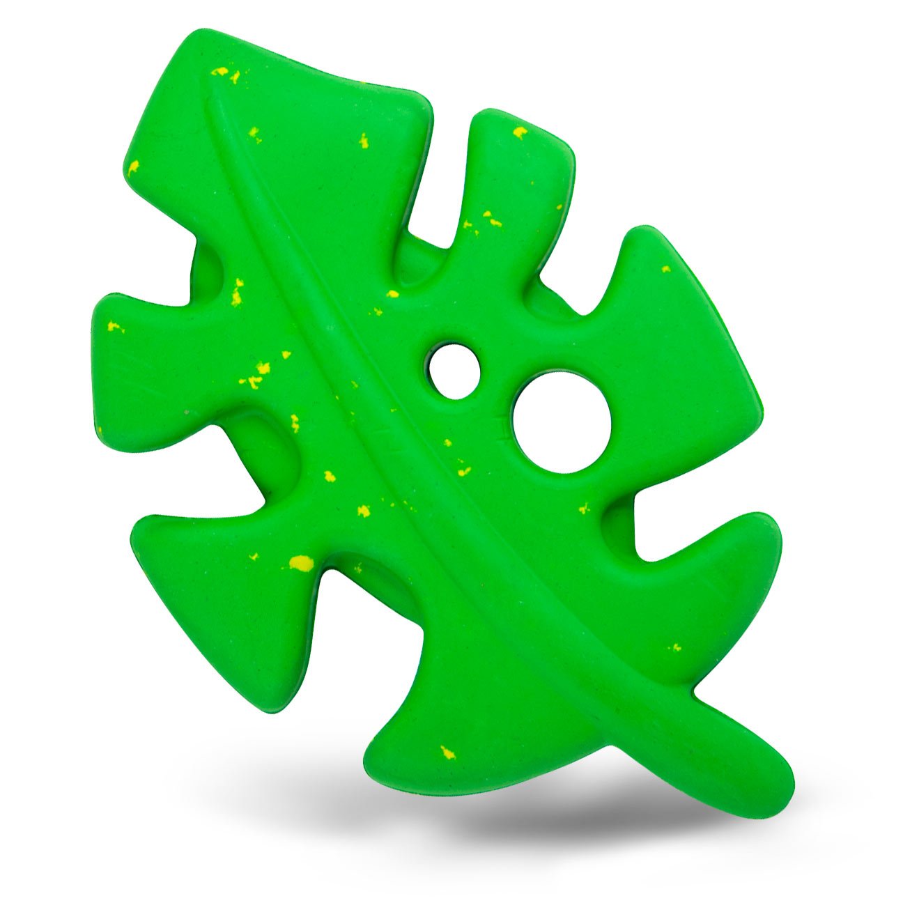 Jeffers Leaf Shaped Natural Rubber Dog Chew Toy with Dental Benefits and Vanilla Scent for Medium Chewers