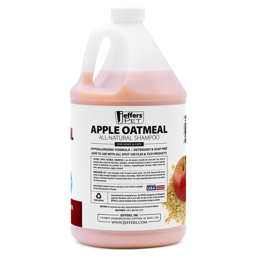 Jeffers Pet Apple Oatmeal All-Natural Hypoallergenic Dry Skin Shampoo for Dogs and Cats