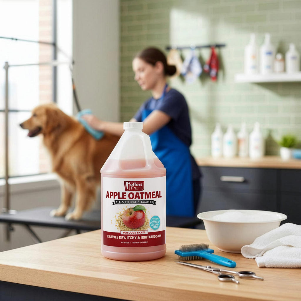 Jeffers Pet Apple Oatmeal All-Natural Hypoallergenic Dry Skin Shampoo for Dogs and Cats