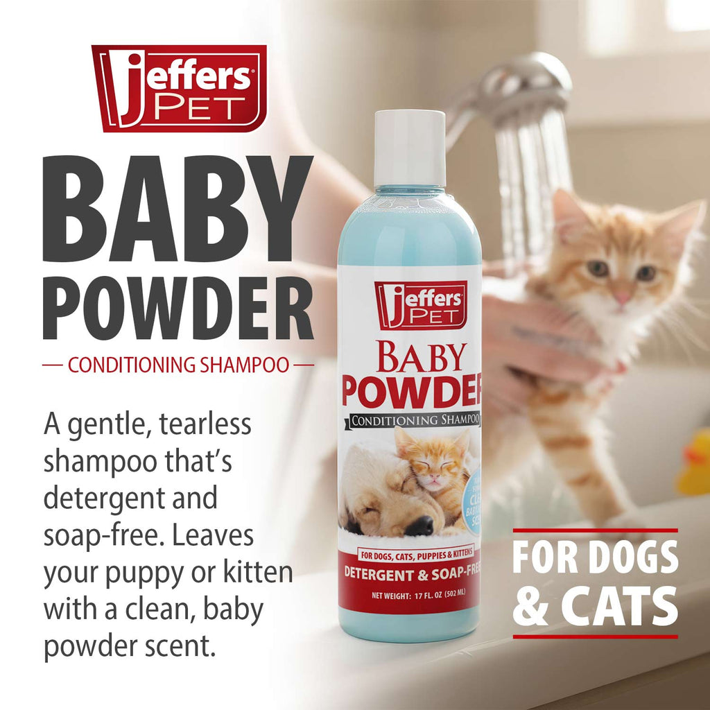 Jeffers Pet Baby Powder Tearless Conditioning Shampoo for Puppies and Kittens
