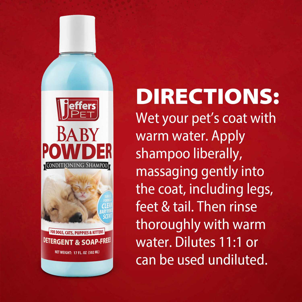 Jeffers Pet Baby Powder Tearless Conditioning Shampoo for Puppies and Kittens