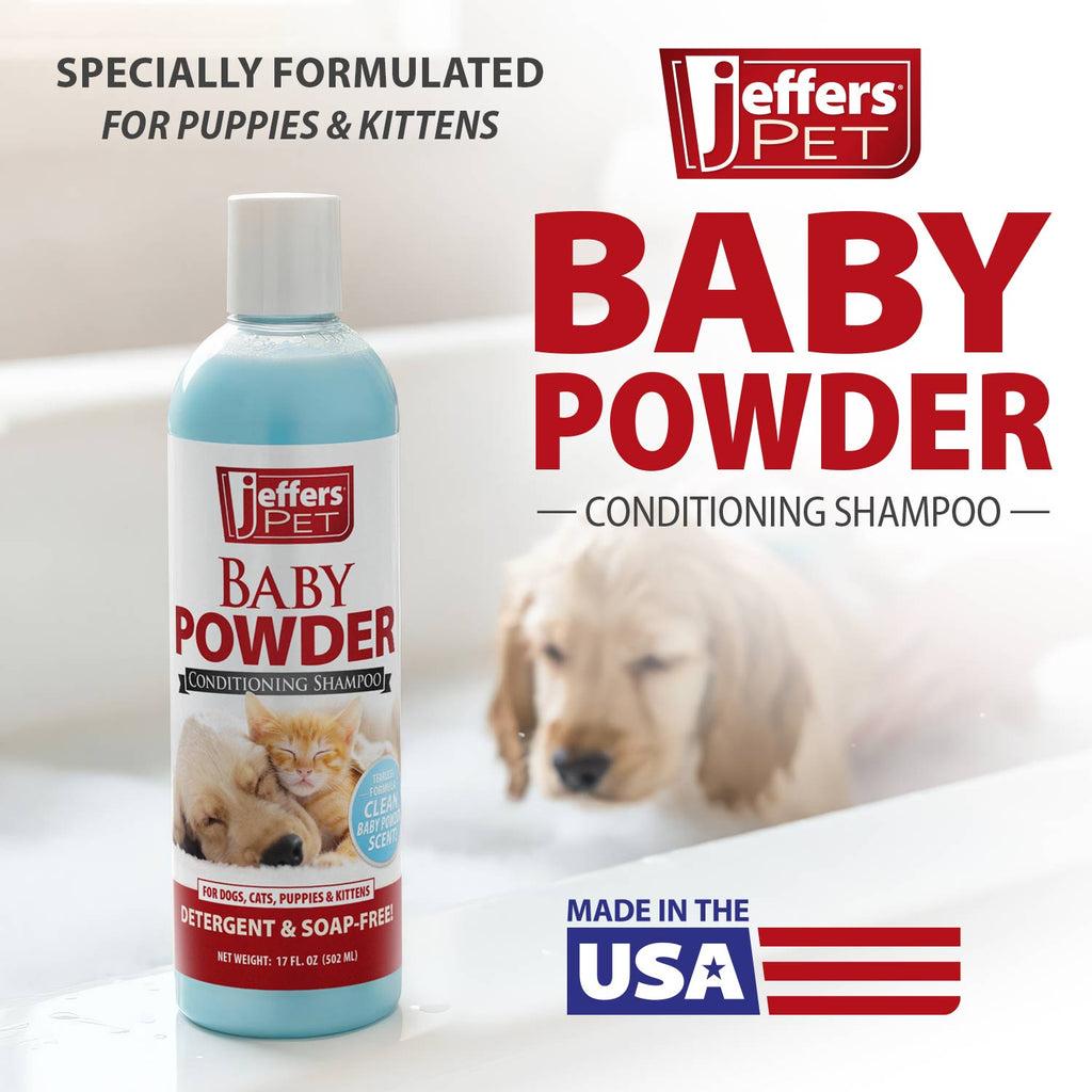 Jeffers Pet Baby Powder Tearless Conditioning Shampoo for Puppies and Kittens