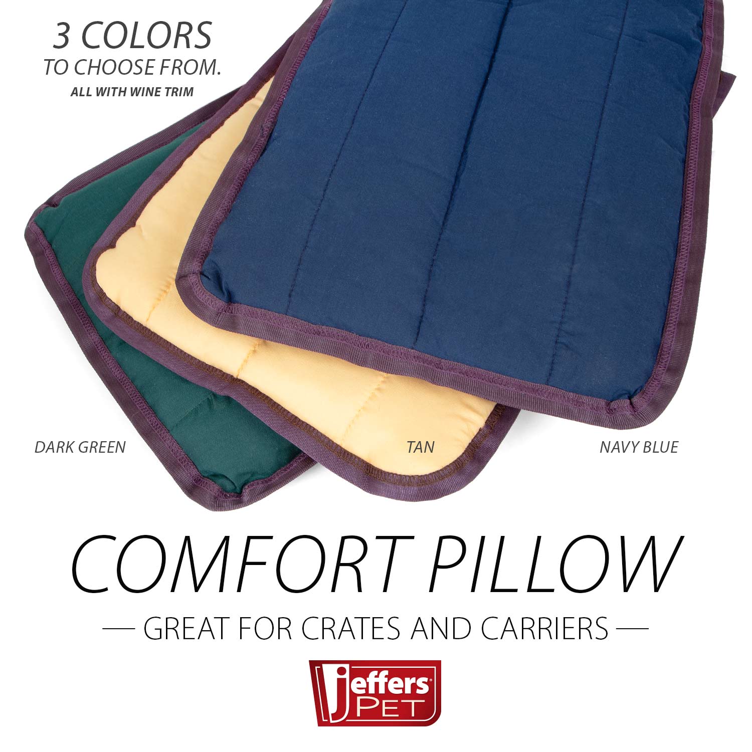 Jeffers Pet Washable Comfy Dog Pillow for Crates, Carriers, or Lounging