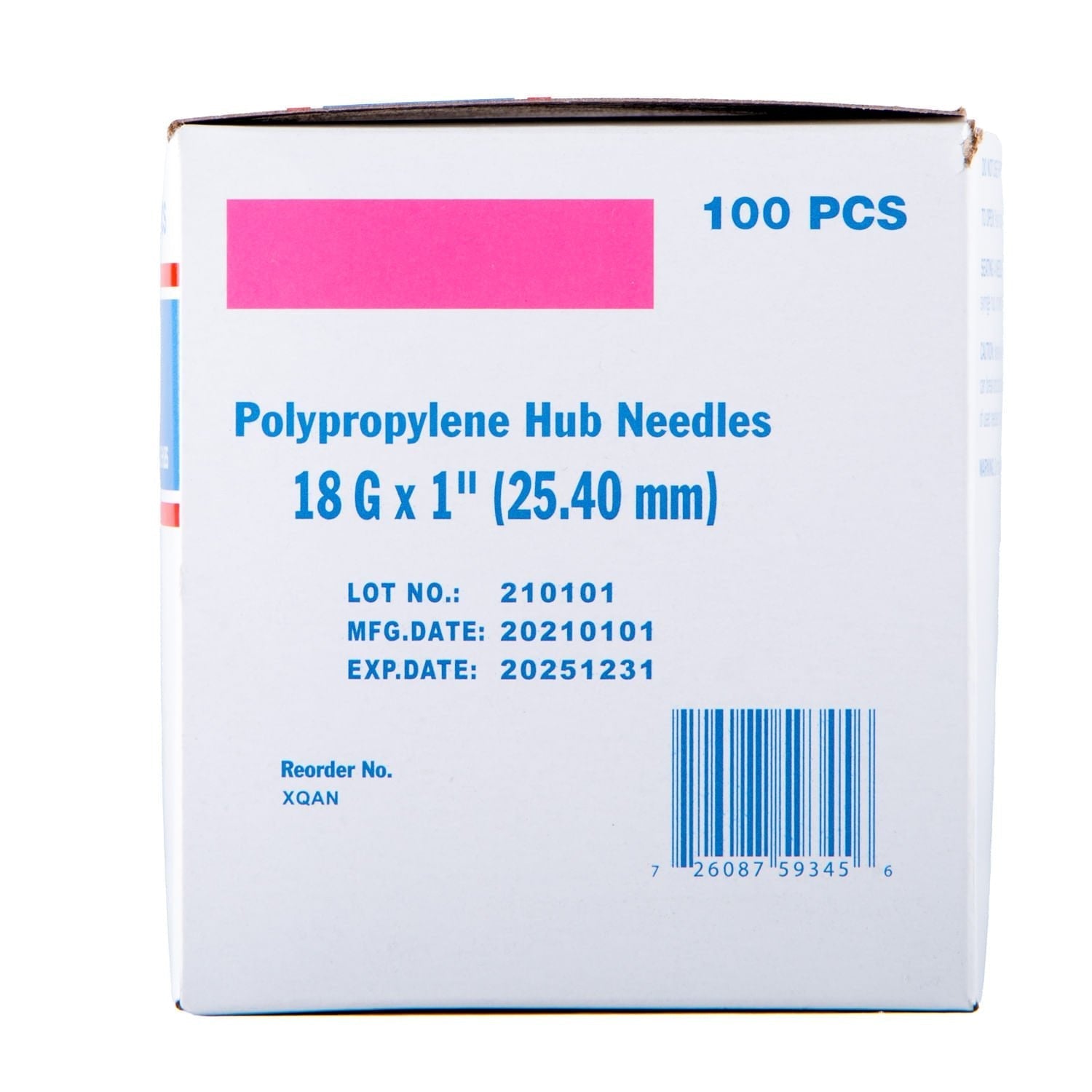 Jeffers Poly Hub Hypodermic Needles for Veterinary Use, Box of 100