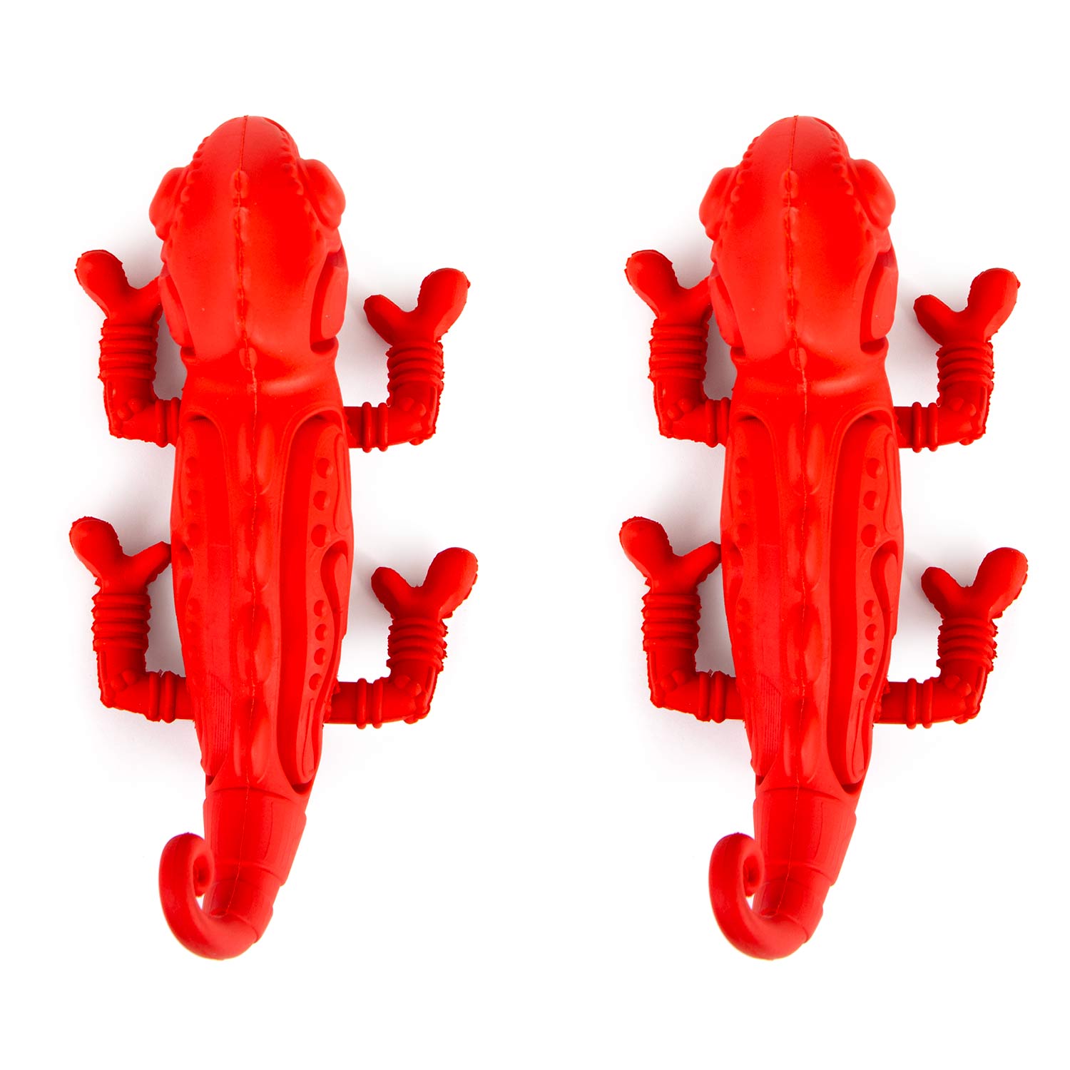 Jeffers Red Chameleon Natural Eco-Friendly Rubber Dental Dog Chew Toy for Medium Chewers