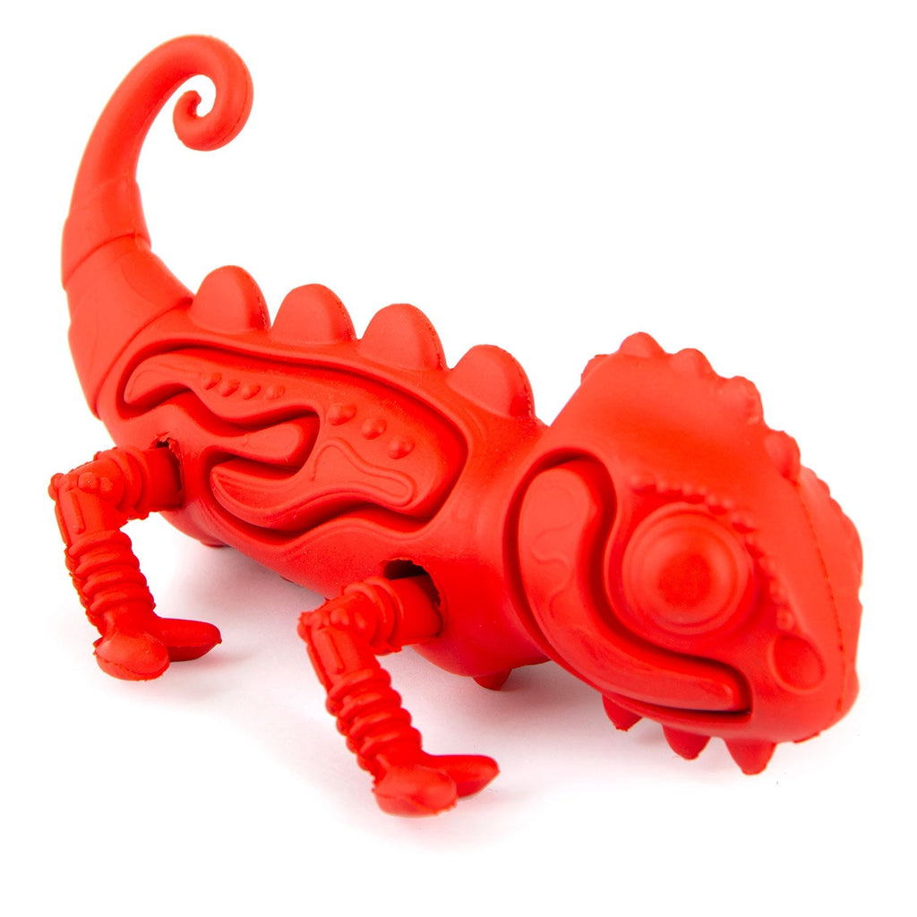 Jeffers Red Chameleon Natural Eco-Friendly Rubber Dental Dog Chew Toy for Medium Chewers