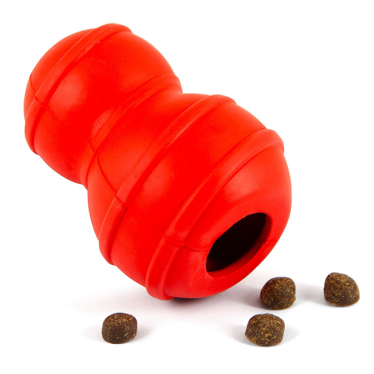 Jeffers Red Classic Stuffable Fetch & Chew Natural Rubber Treat Dispensing Dental Dog Toy