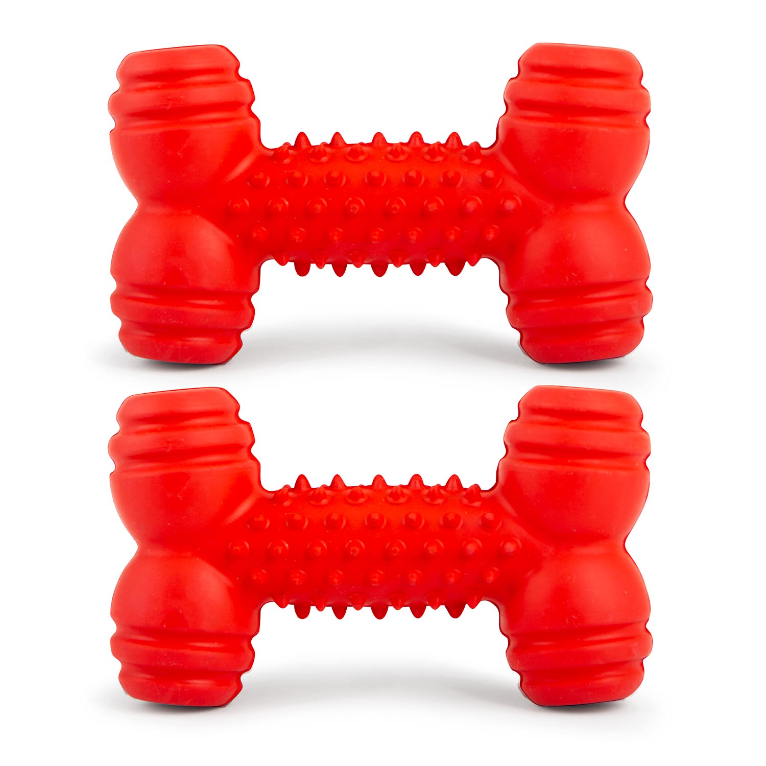 Jeffers Red Dental Bone Natural Rubber Dog Chew Toy for Healthy Teeth and Gums