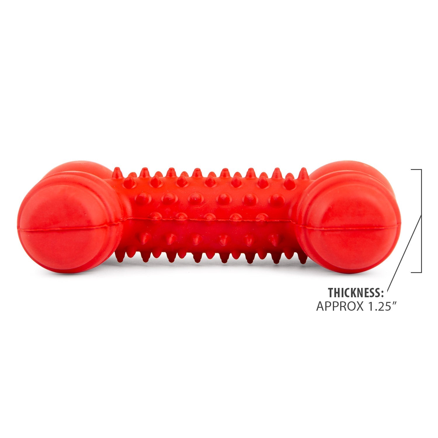 Jeffers Red Dental Bone Natural Rubber Dog Chew Toy for Healthy Teeth and Gums