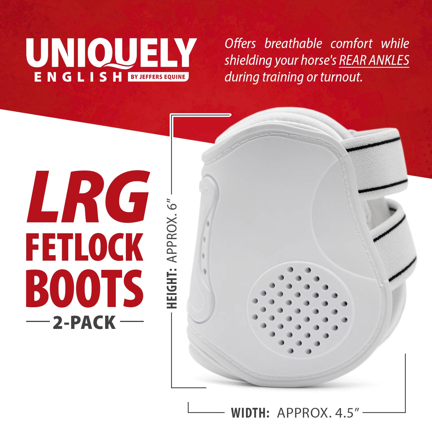 Jeffers Uniquely English Fetlock Boots for Horses, 2-Pack