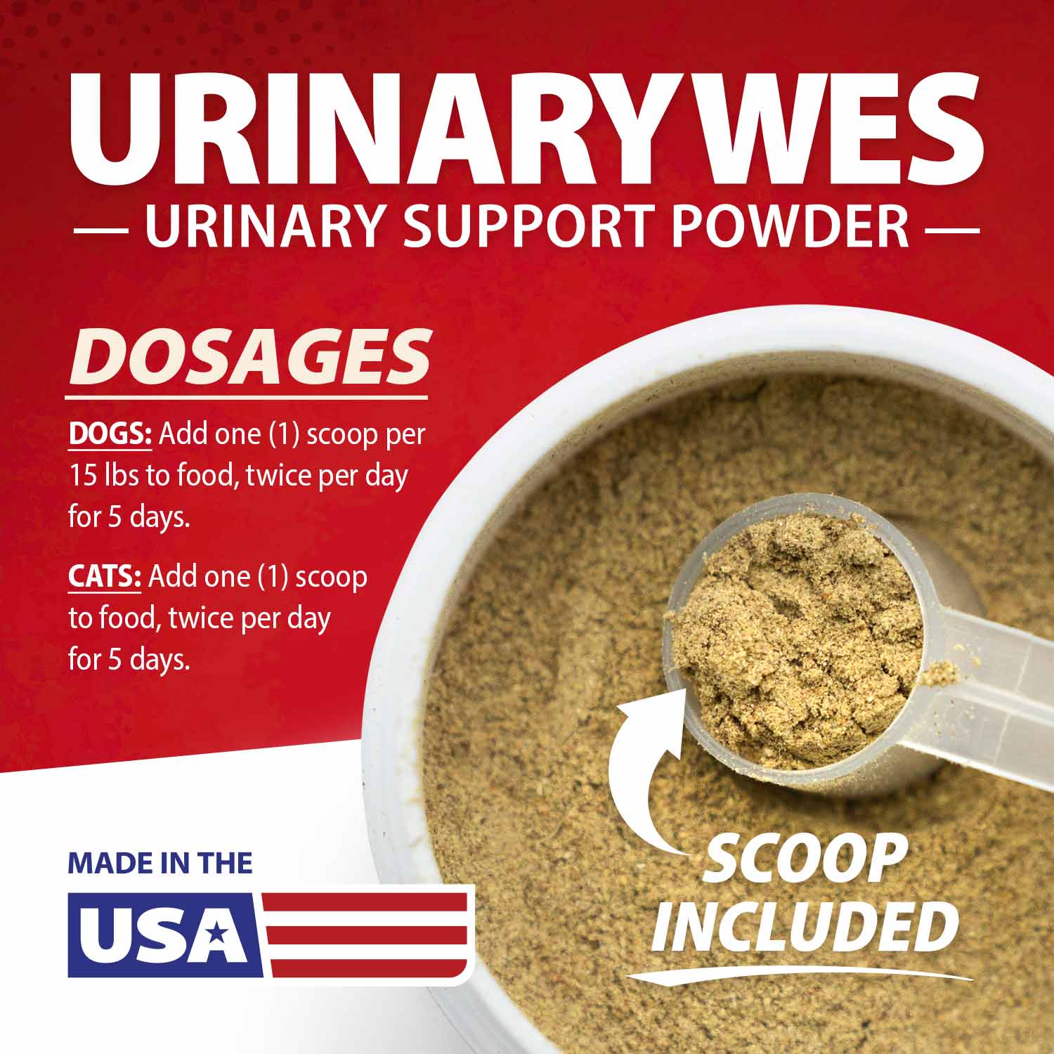 Jeffers UrinaryWes Urinary Support Supplement Powder for Dogs & Cats