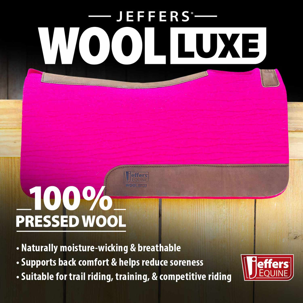 Jeffers WoolLuxe 100% Wool Equine Saddle Pad – Cushioned, Breathable, and Shock-Absorbing