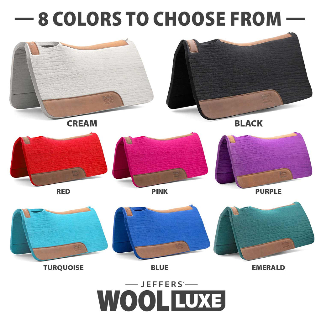 Jeffers WoolLuxe 100% Wool Equine Saddle Pad – Cushioned, Breathable, and Shock-Absorbing