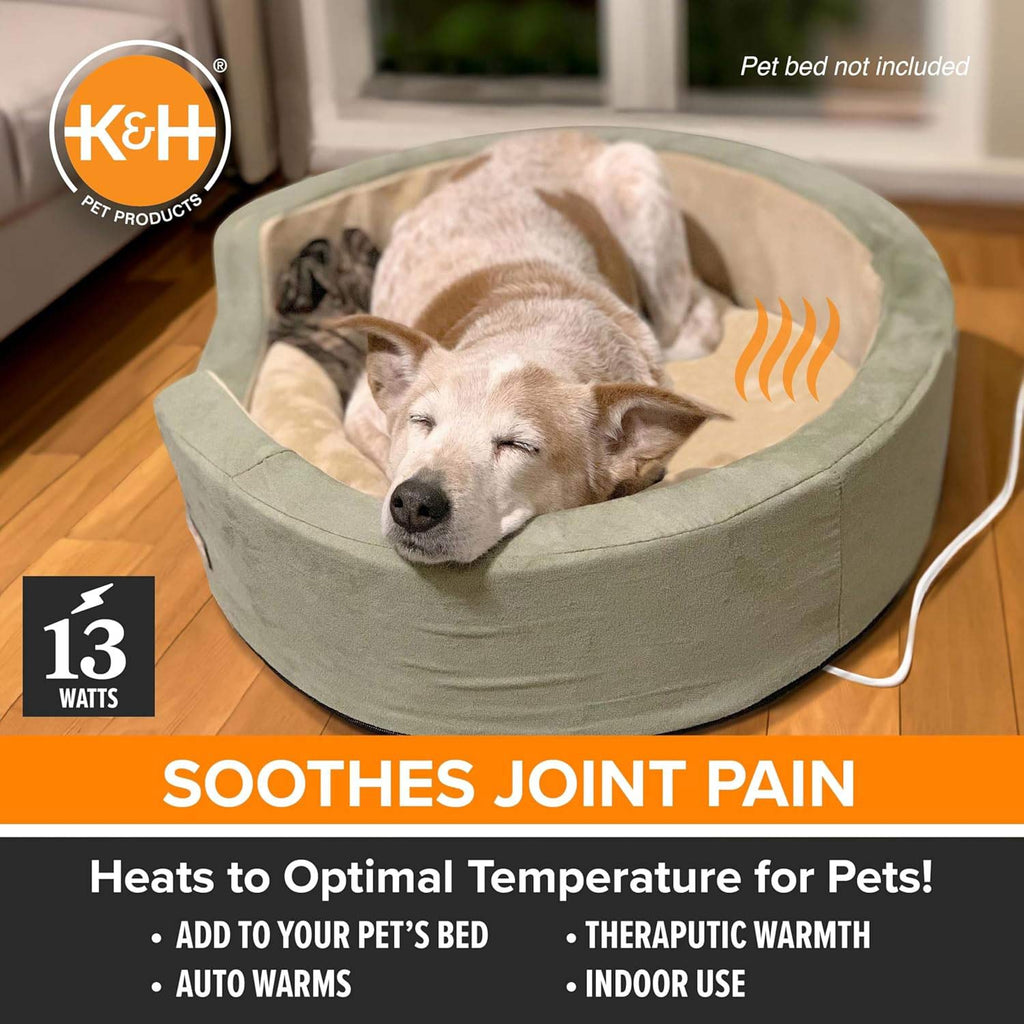 K&H Pet Bed Warmer – Indoor Heated Pad for Cats & Dogs, Thermostatically Controlled, Energy-Efficient, Safe for Arthritis & Comfort