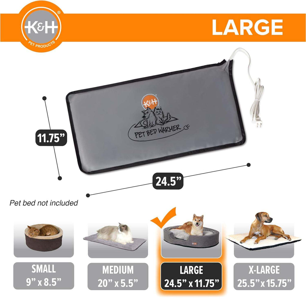 K&H Pet Bed Warmer – Indoor Heated Pad for Cats & Dogs, Thermostatically Controlled, Energy-Efficient, Safe for Arthritis & Comfort