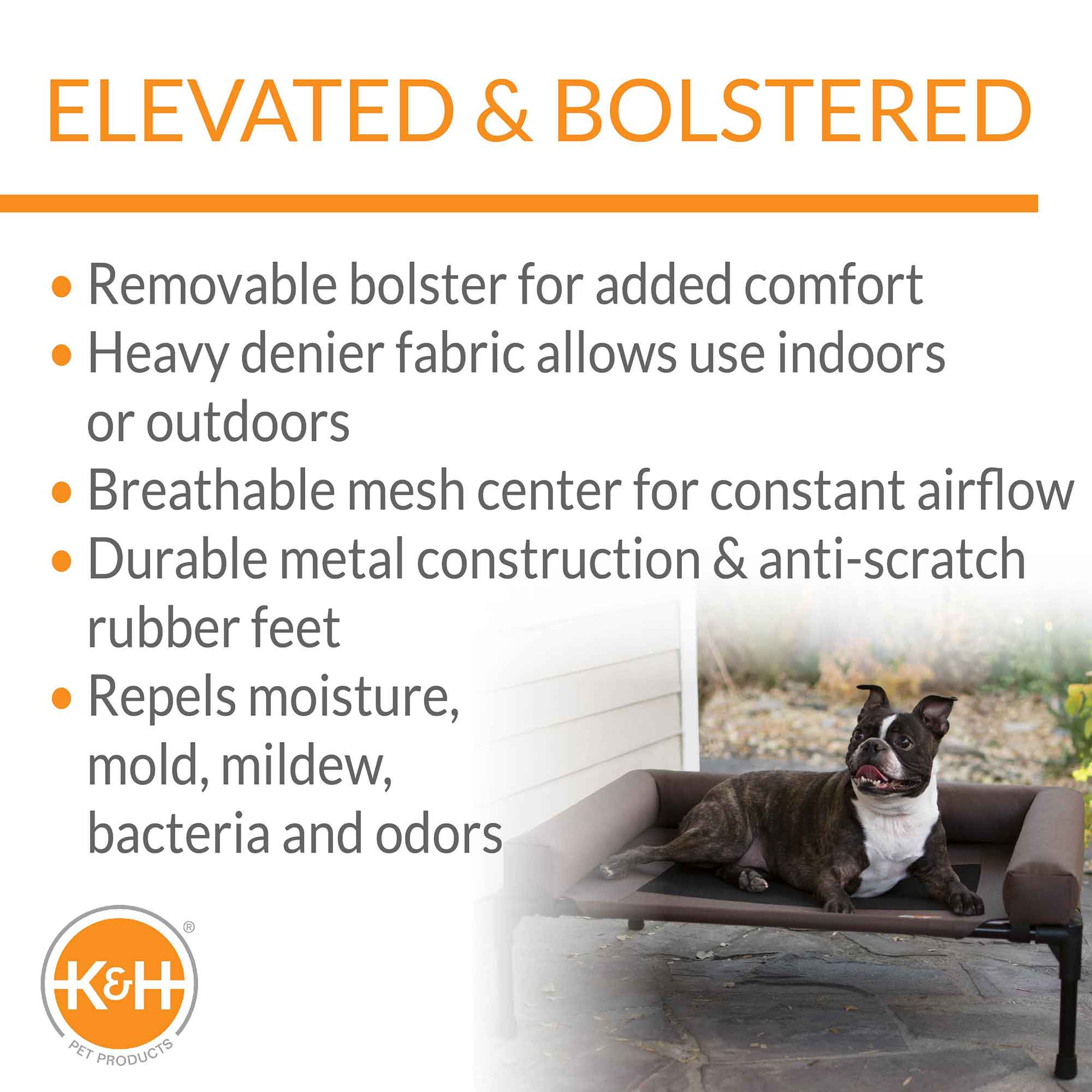 K&H Pet Products Original Bolster Pet Cot Elevated Pet Bed