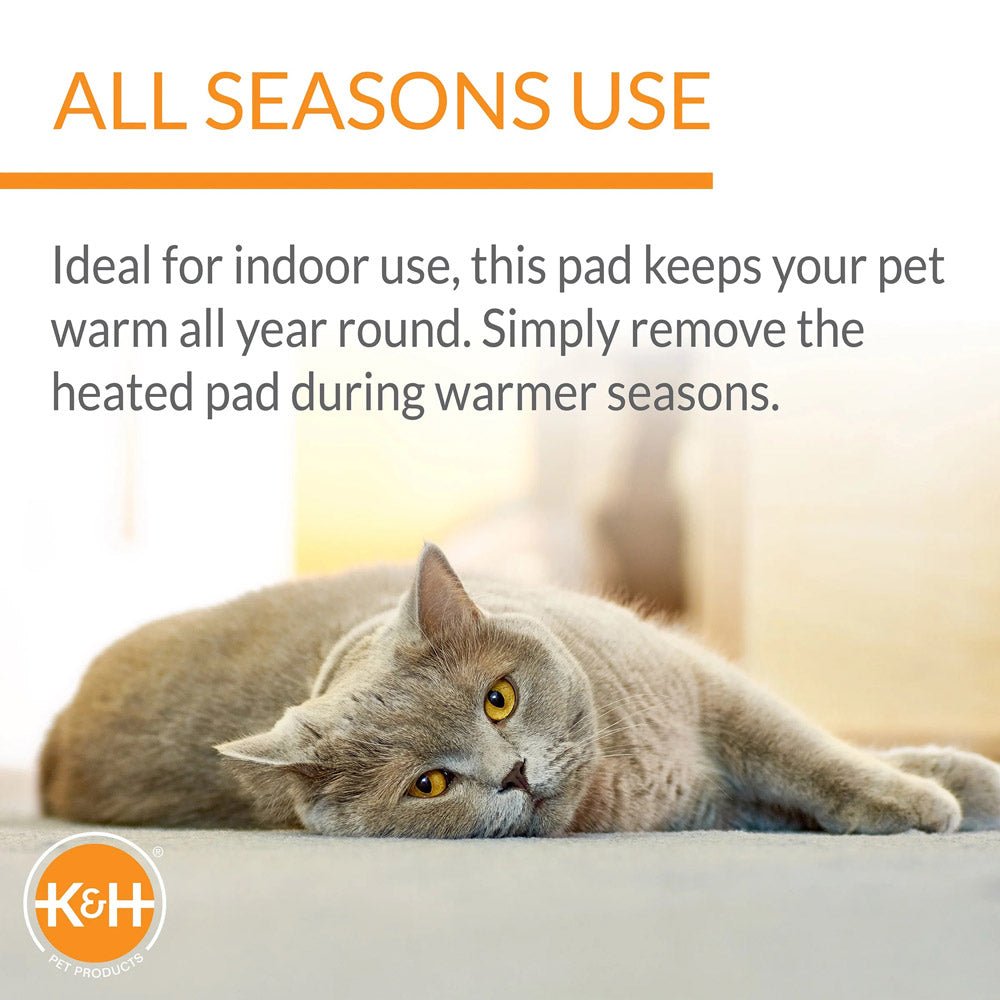K&H Thermo-Kitty Mat Heated Cat Bed – Indoor Reversible Heated Cat Mat, Low-Wattage, Machine Washable, Cozy Nap Pad