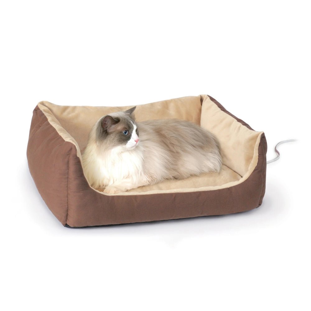 K&H Thermo-Pet Cuddle Cushion Heated Pet Bed – Indoor Heated Sofa-Style Bed for Cats & Small Dogs with Removable Cushion