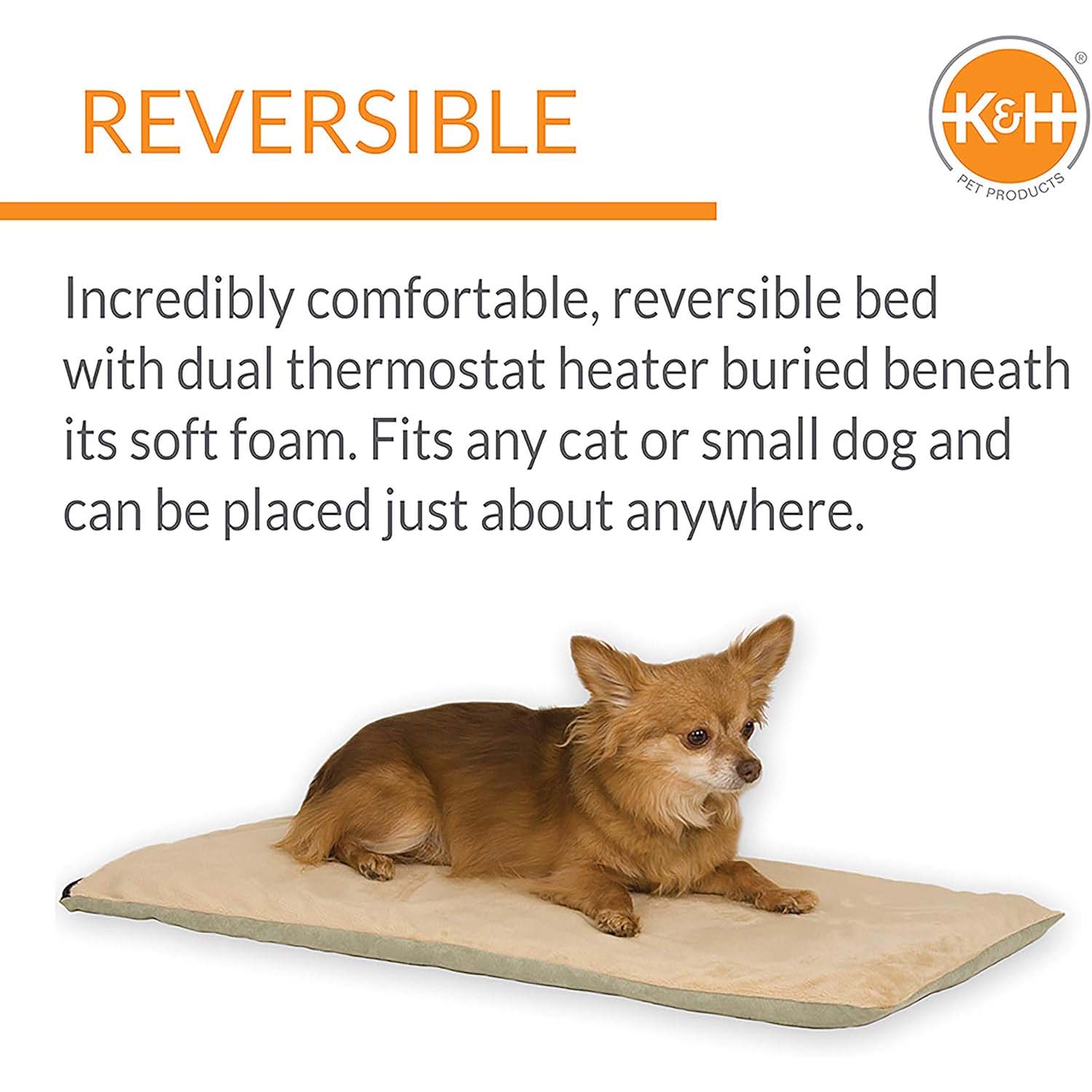 K&H Thermo-Pet Heated Mat for Small Dogs and Cats –  Indoor Heated Bed Pad
