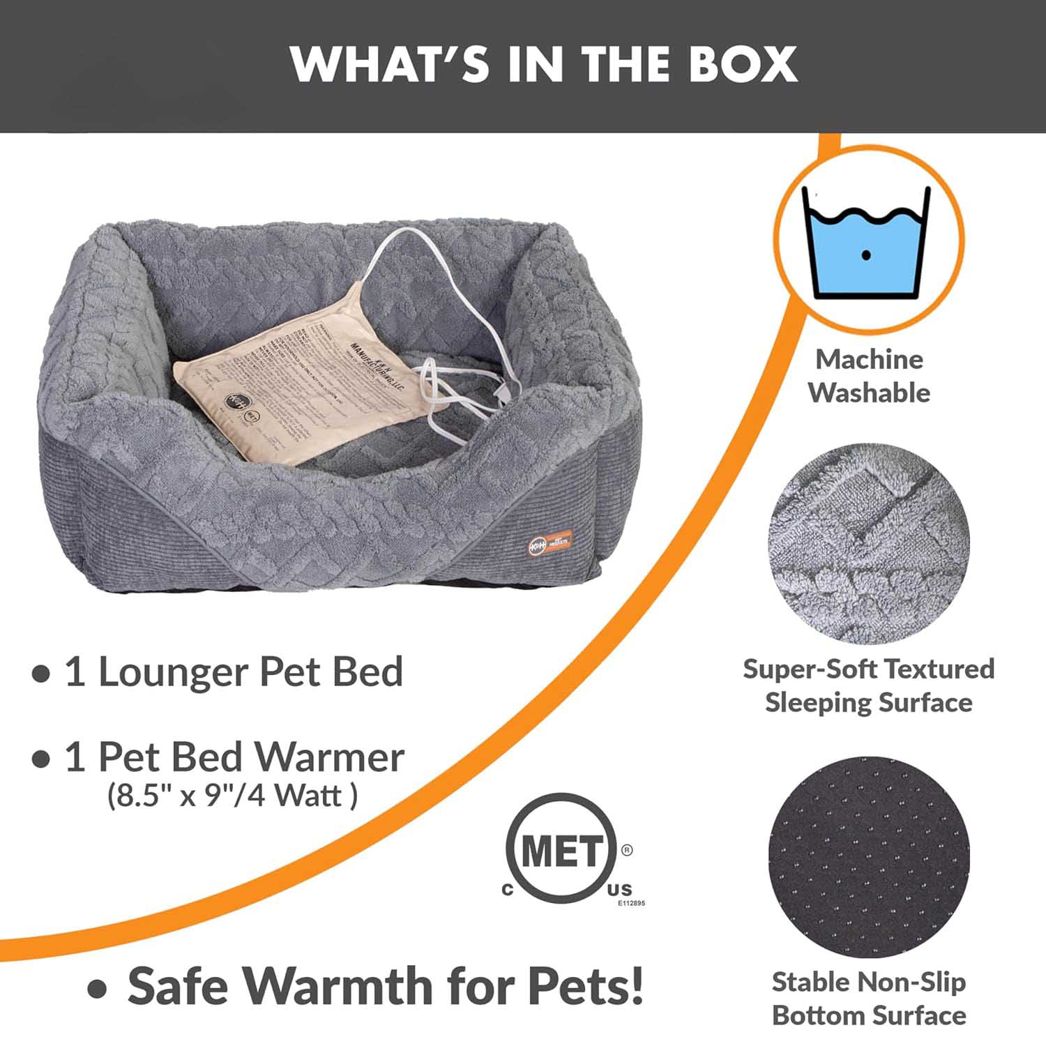 K&H Thermo-Pet Lounge Sleeper Heated Cat & Small Dog Bed – Plush, Non-Slip, Machine Washable Indoor Pet Bed