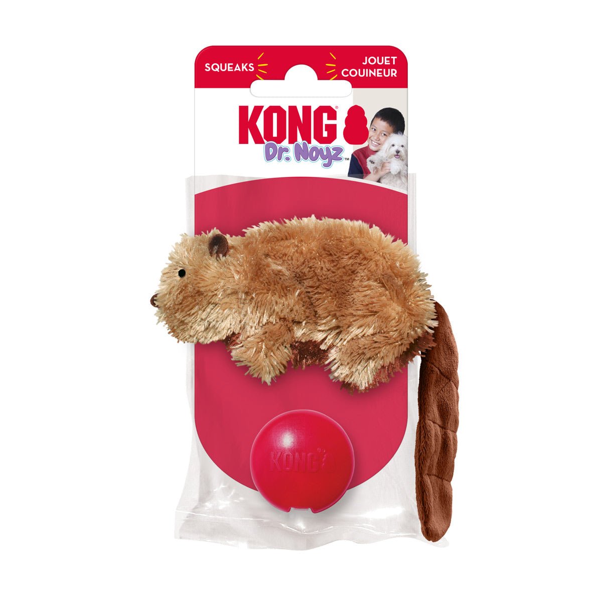 KONG Dr. Noyz X-Small Plush Dog Toys – Stuffing-Free, Soft Cuddle Toy with Removable and Extra Squeaker for Small Dogs