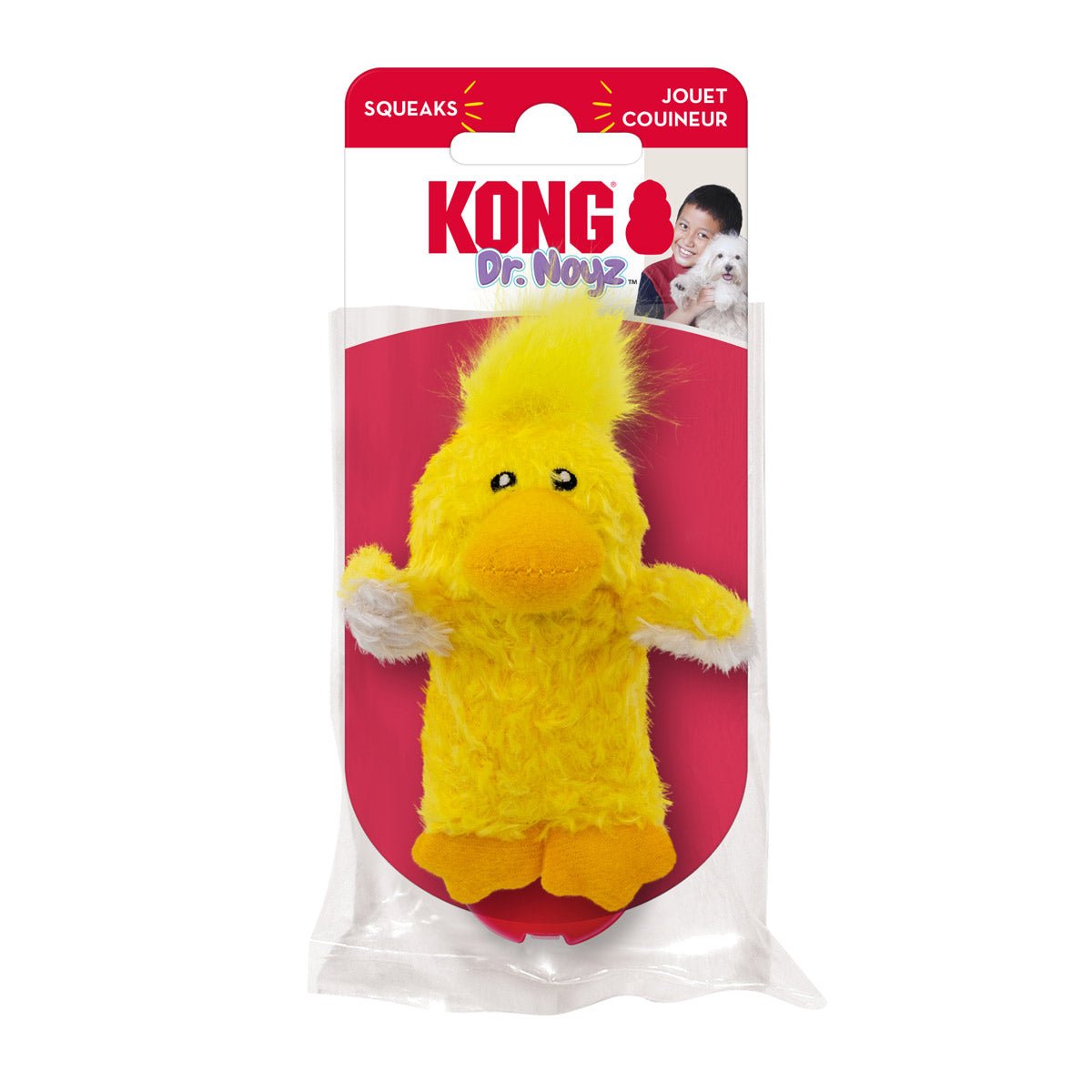 KONG Dr. Noyz X-Small Plush Dog Toys – Stuffing-Free, Soft Cuddle Toy with Removable and Extra Squeaker for Small Dogs
