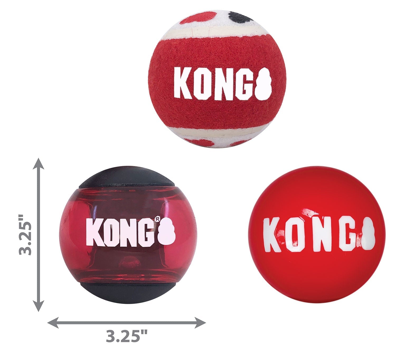 KONG Signature Fetch Dog Toy Balls, Multi-Pack
