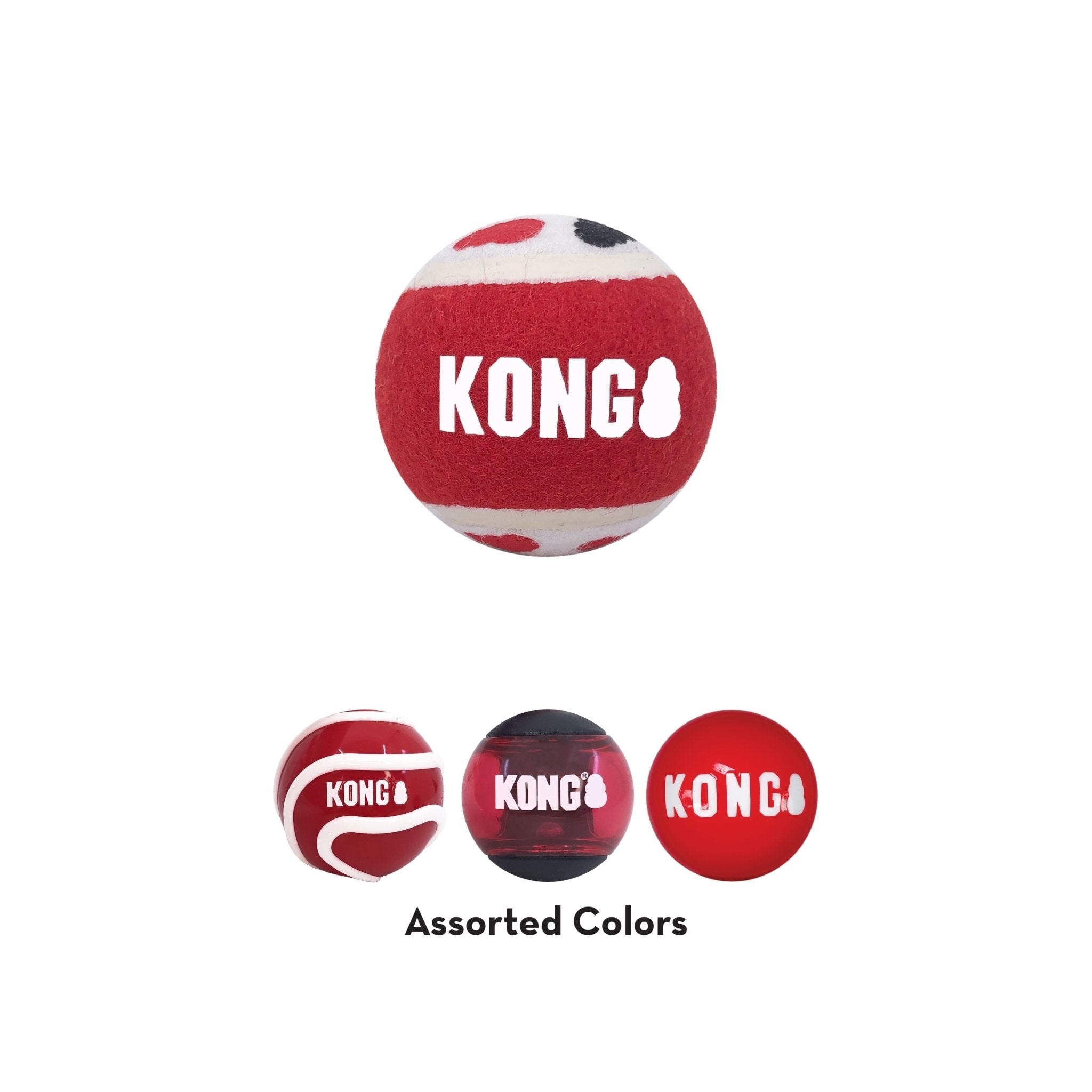 KONG Signature Fetch Dog Toy Balls, Multi-Pack