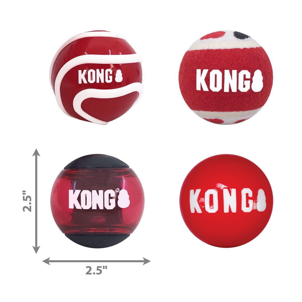 KONG Signature Fetch Dog Toy Balls, Multi-Pack
