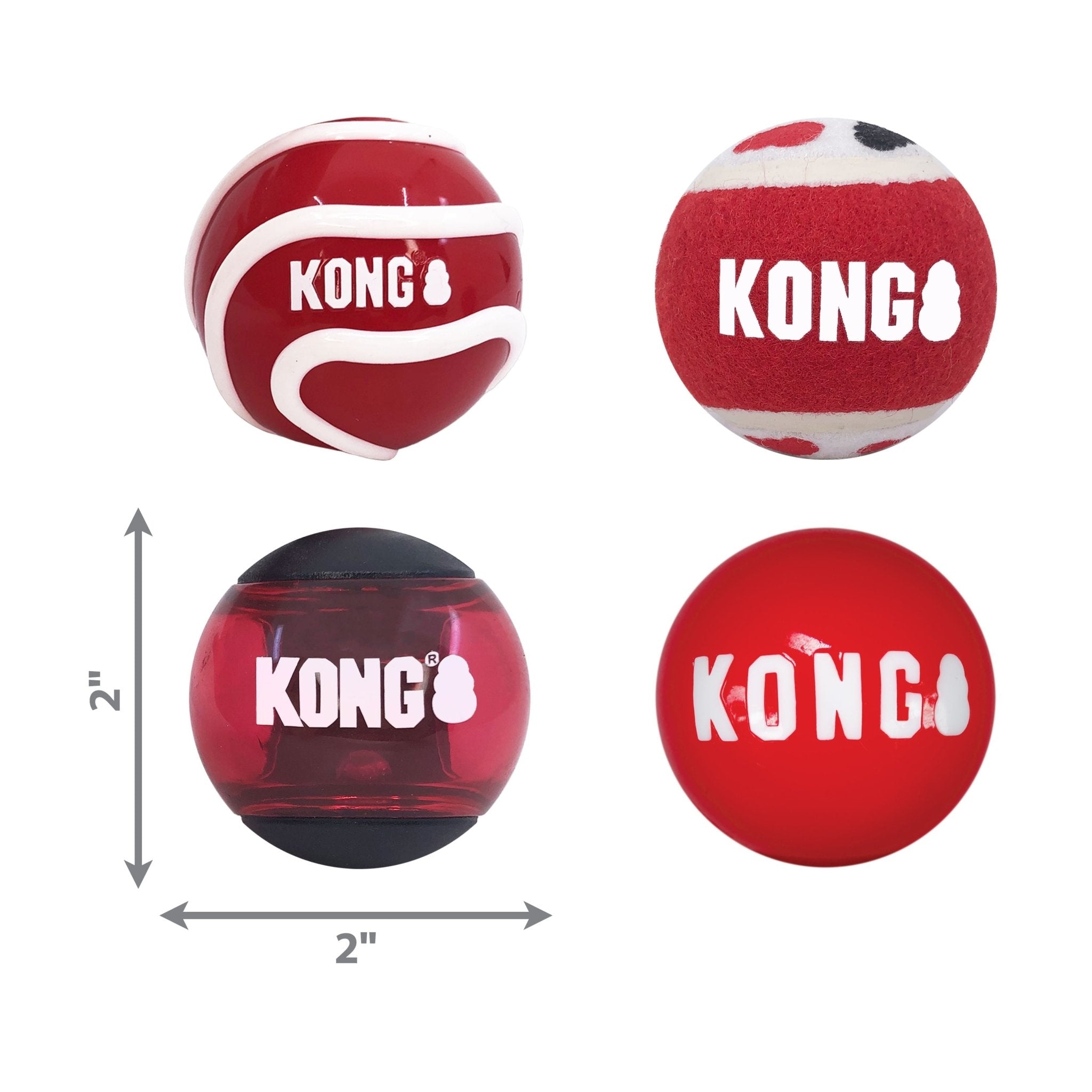 KONG Signature Fetch Dog Toy Balls, Multi-Pack